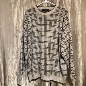 Vintage Liberty Sweater Brown Plaid Men’s XL Made in USA Cotton Blend